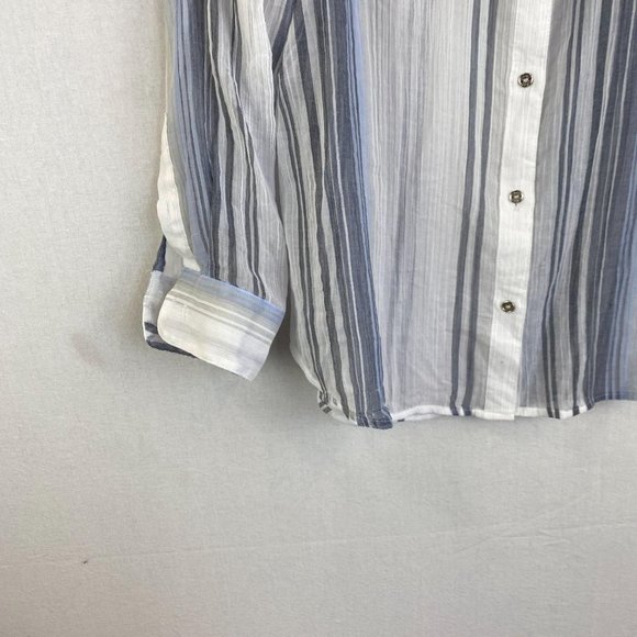 CALVIN KLEIN White Sheer Stripe Shirt NWT - Picture 4 of 7